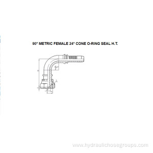 90° Metric Female O-Ring 24° Cone H.T. 20591